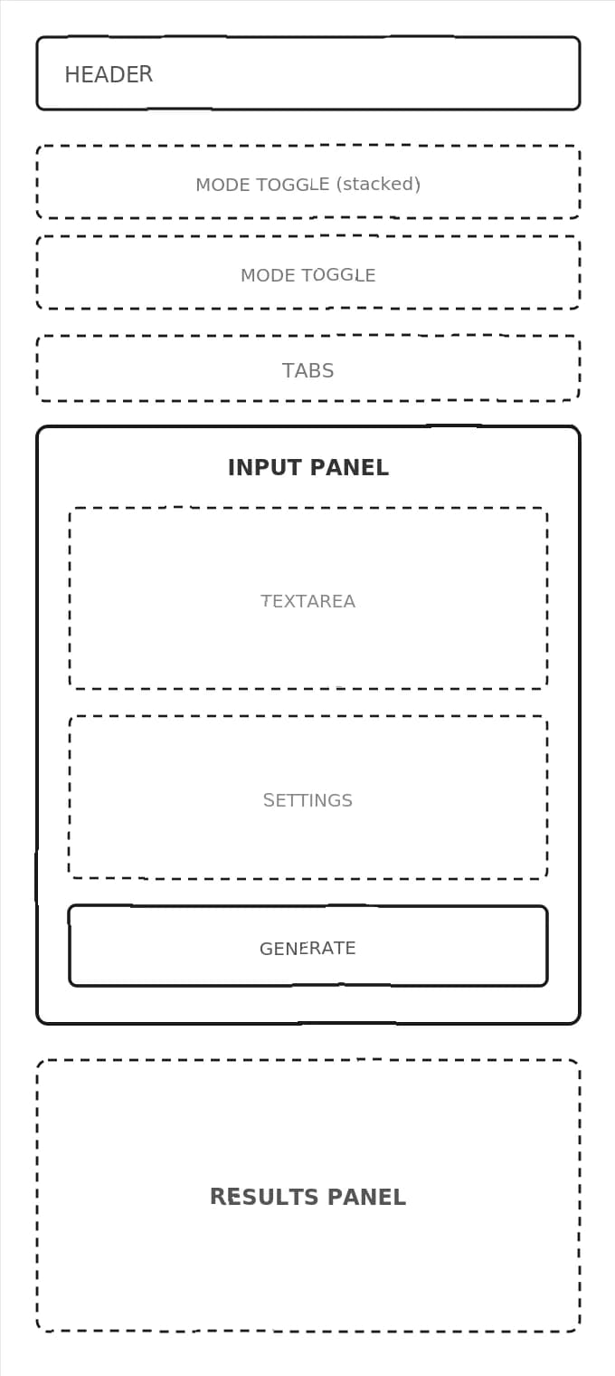 Early wireframe / layout sketch