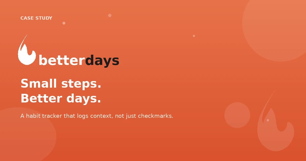 Better Days: A Habit Tracker Built Around Context, Not Checkmarks
