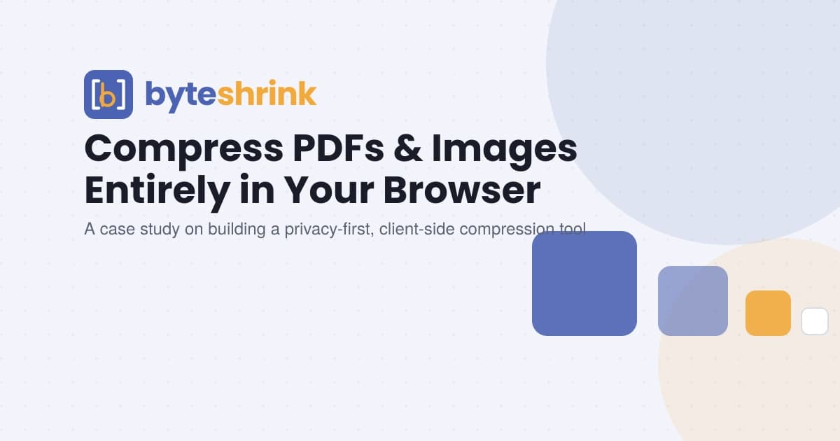 A privacy-first web app that compresses PDFs and images right in your browser — no uploads, no servers, no data leaving your device.